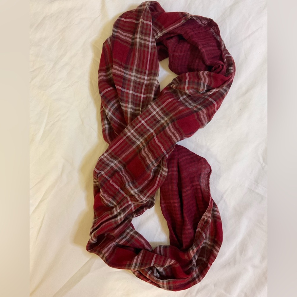 Red Plaid Infinity Scarf